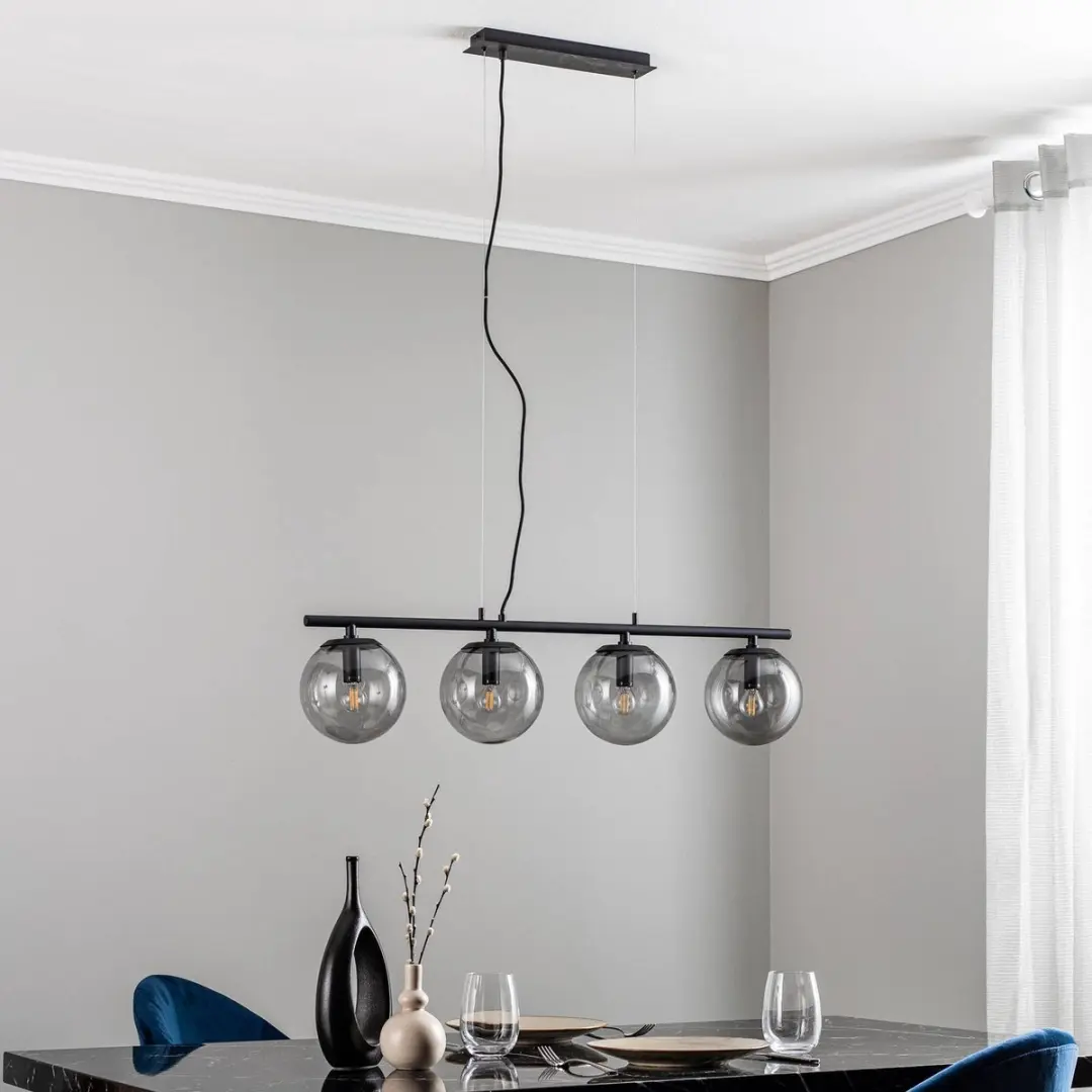 Lucande Hanglamp 4-Lichts E14 Rookgrijs/Zwart