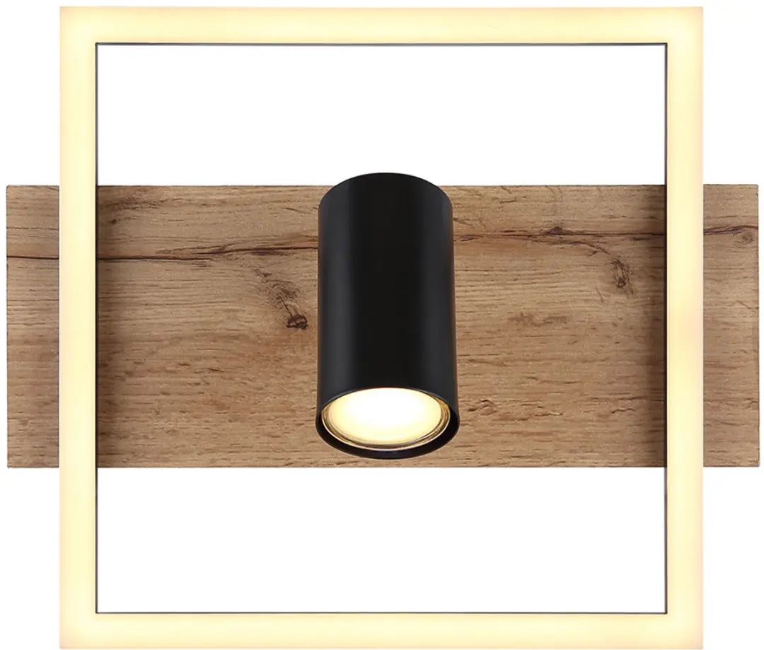 Globo Plafondlamp Spot Tegenlicht Houten 32x27x15cm - Bruin