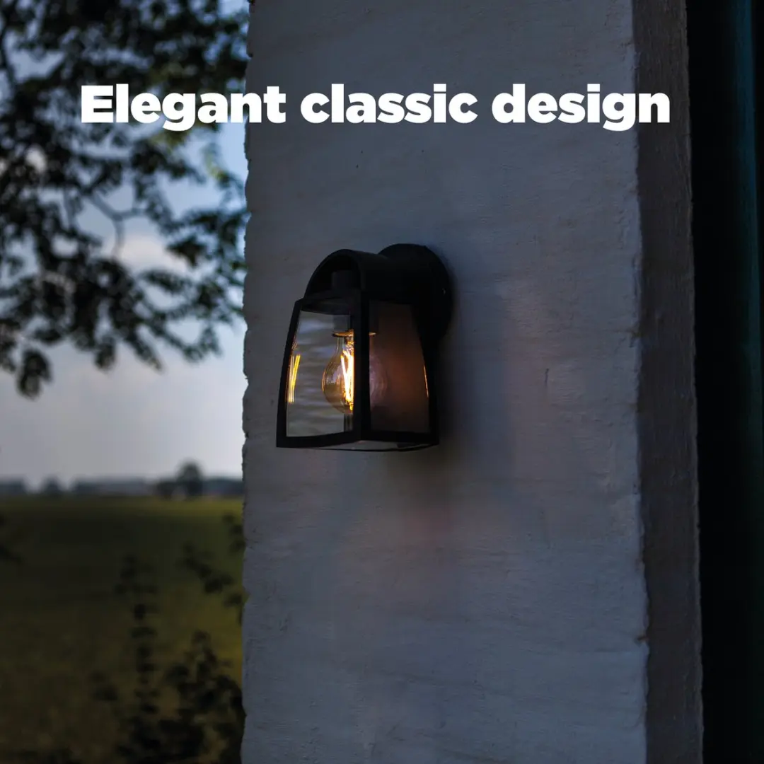 Lutec Kelsey Wandlamp E27 Mat Zwart - IP44