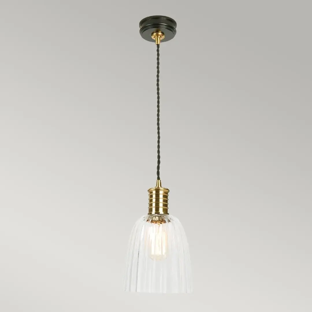 Elstead LED Hanglamp E27 60W - Dimbaar - Black/Polished Brass - afbeelding 6 van 6
