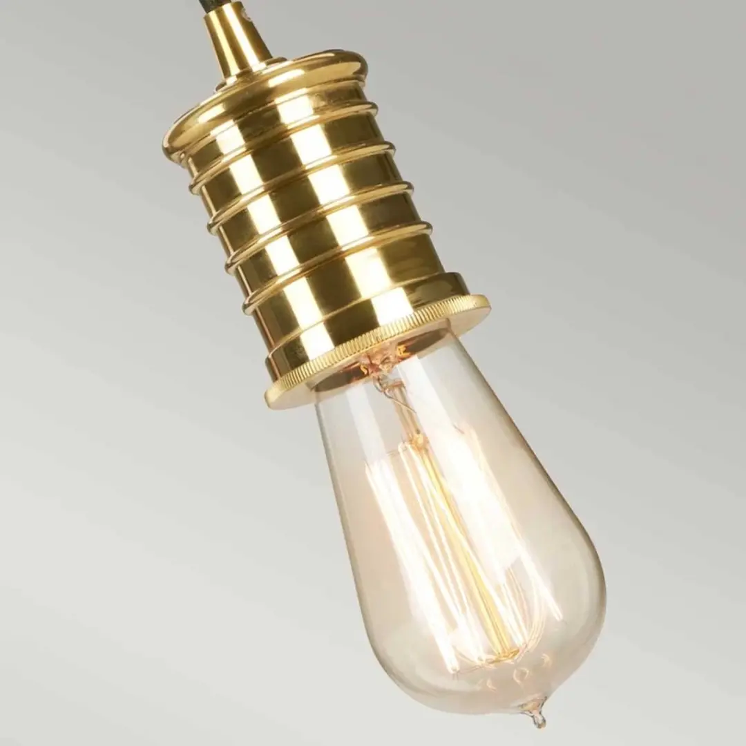 Elstead LED Hanglamp E27 60W - Dimbaar - Black/Polished Brass