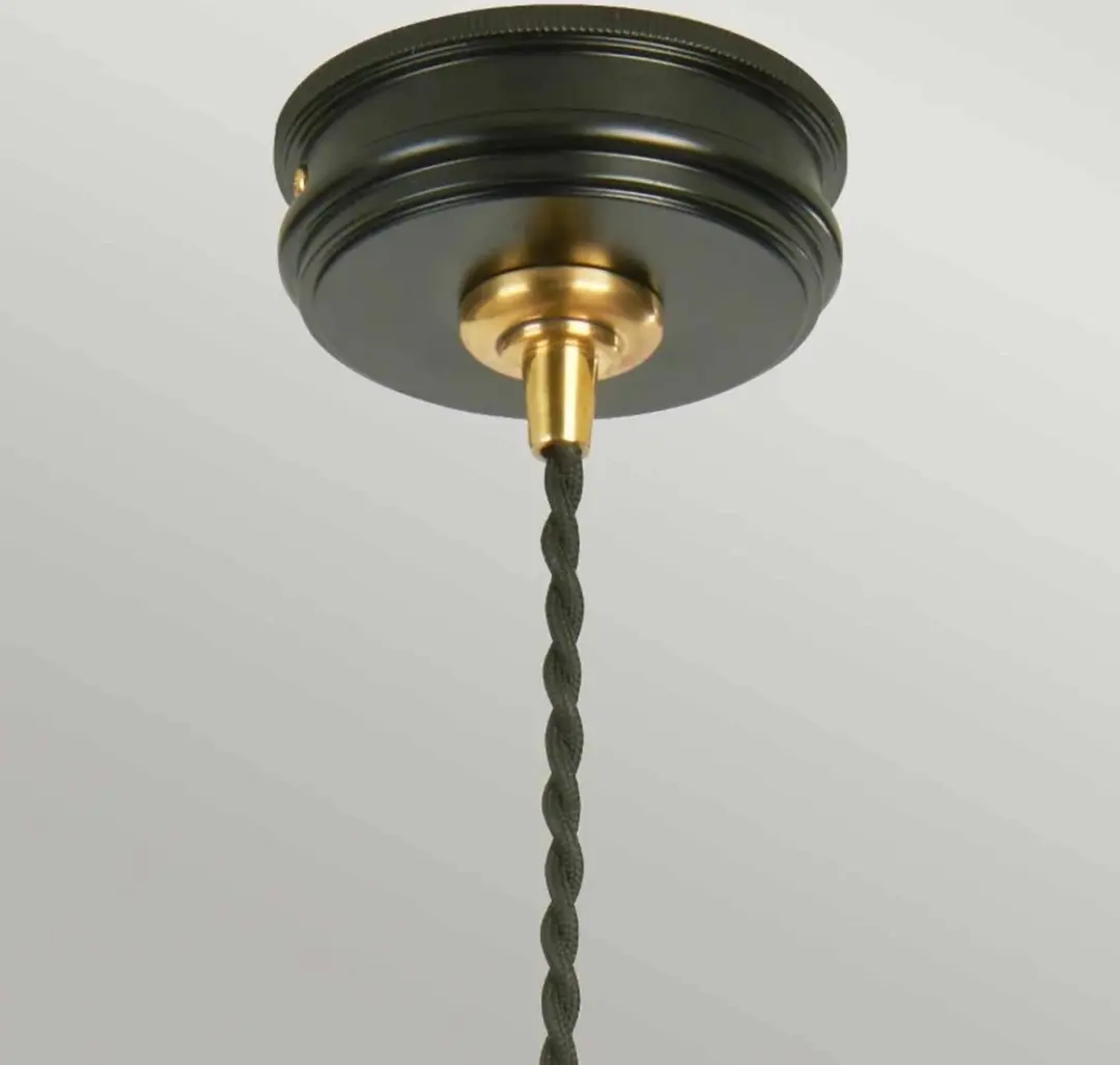 Elstead LED Hanglamp E27 60W - Dimbaar - Black/Polished Brass
