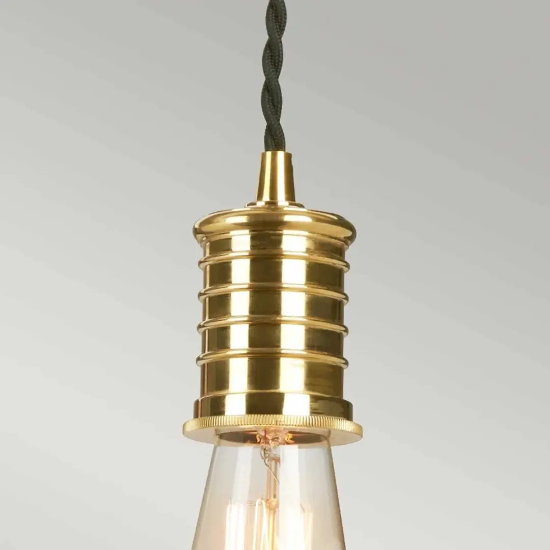 Elstead LED Hanglamp E27 60W - Dimbaar - Black/Polished Brass