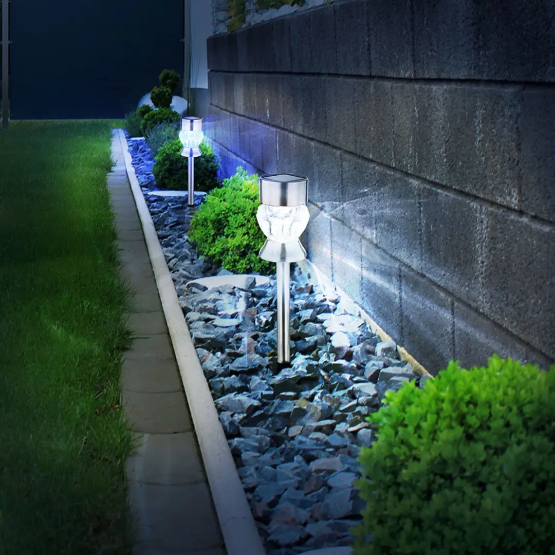 Globo Solarlamp Tuindecoratie RGB 35cm - Zwart - Set van 2