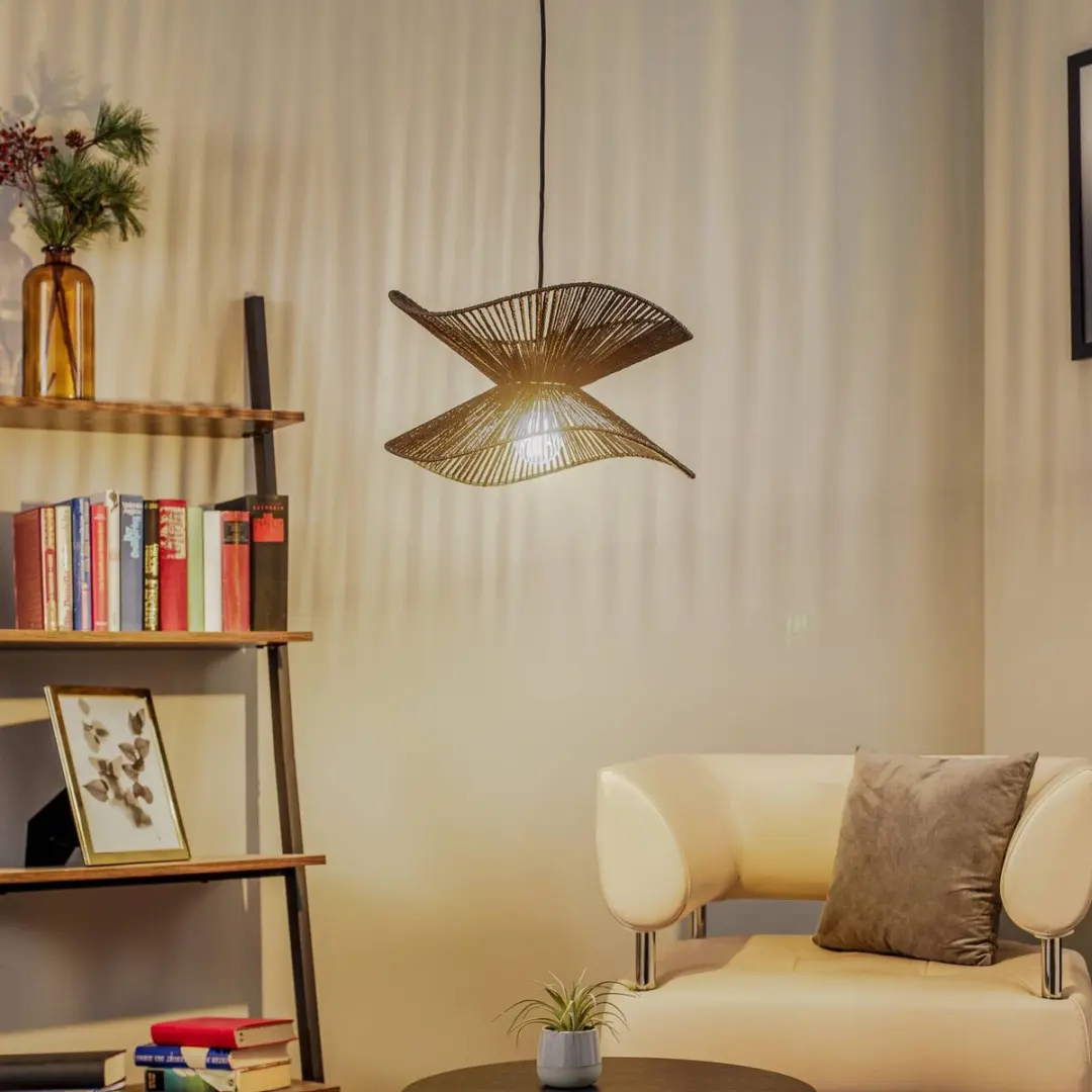 Lindby Hanglamp Papier 1 Lichtpunt E27 - 26cm - Zwart
