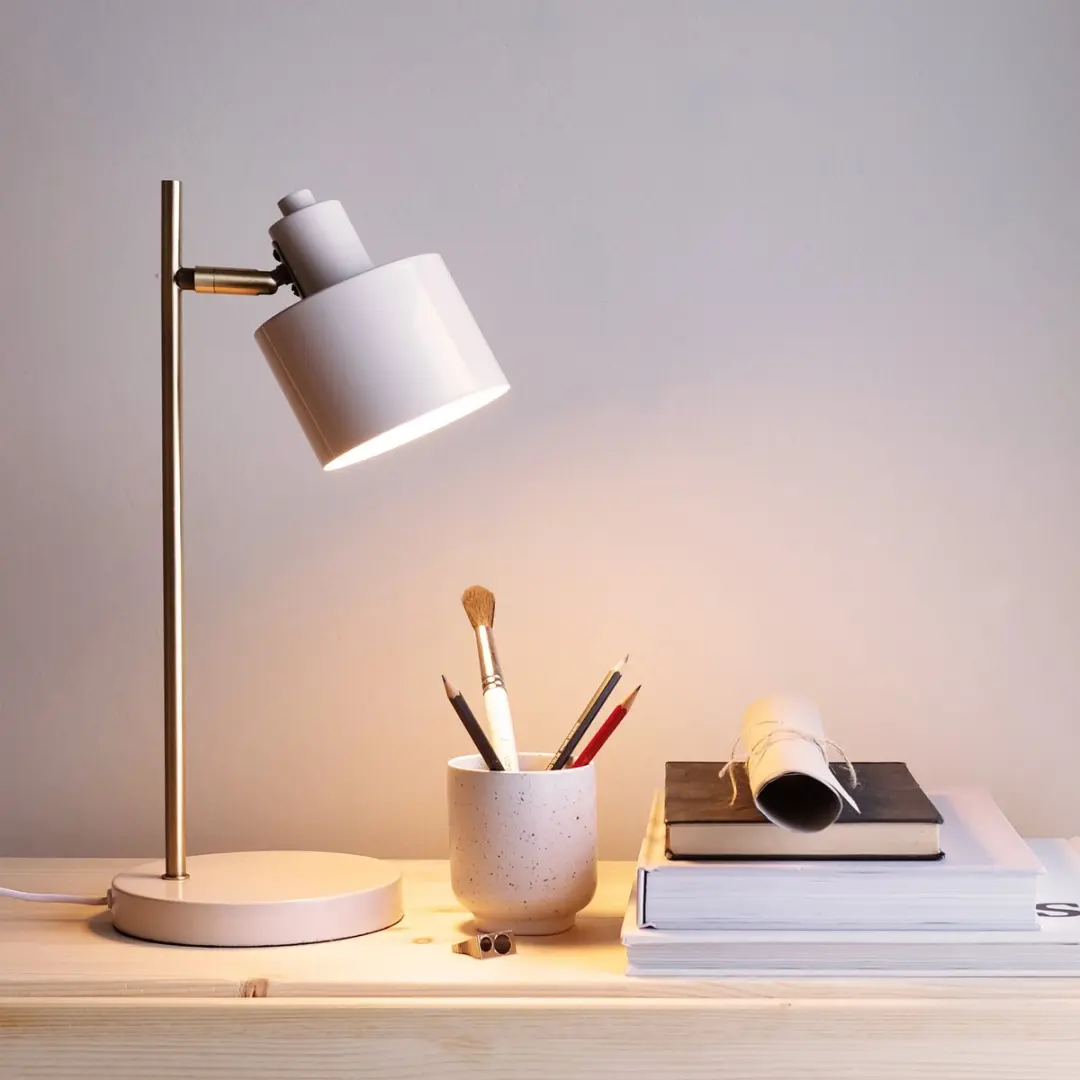 Dyberg Larsen Tafellamp H43cm - Beige/Brass