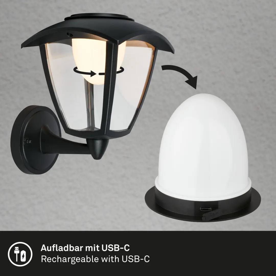 Briloner LED Wandlamp Akku Touch - 4W Warm Wit - Zwart