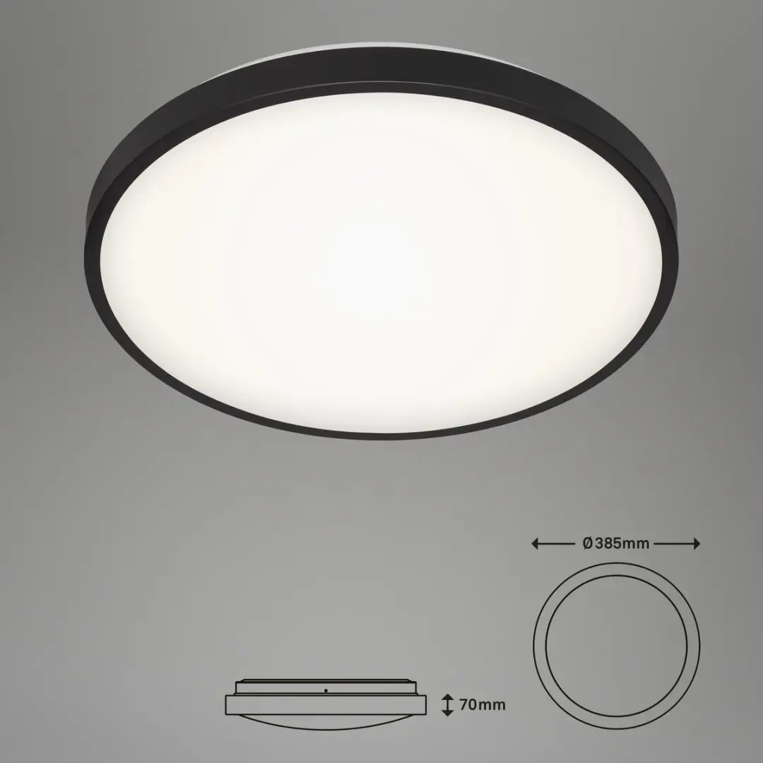 Briloner Manny Plafondlamp LED 24W 2.200lm - Ø38,5cm Zwart