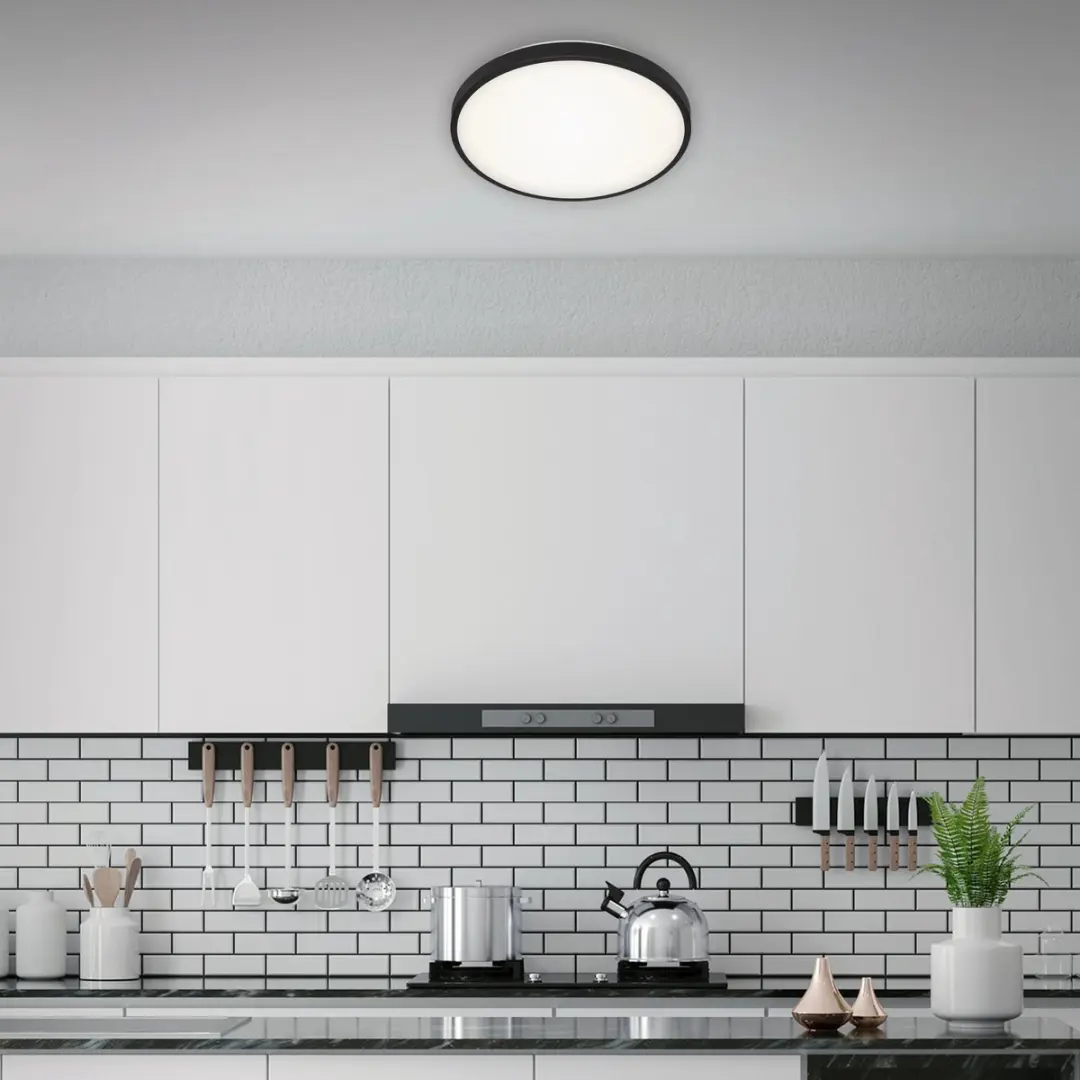 Briloner Manny Plafondlamp LED 24W 2.200lm - Ø38,5cm Zwart