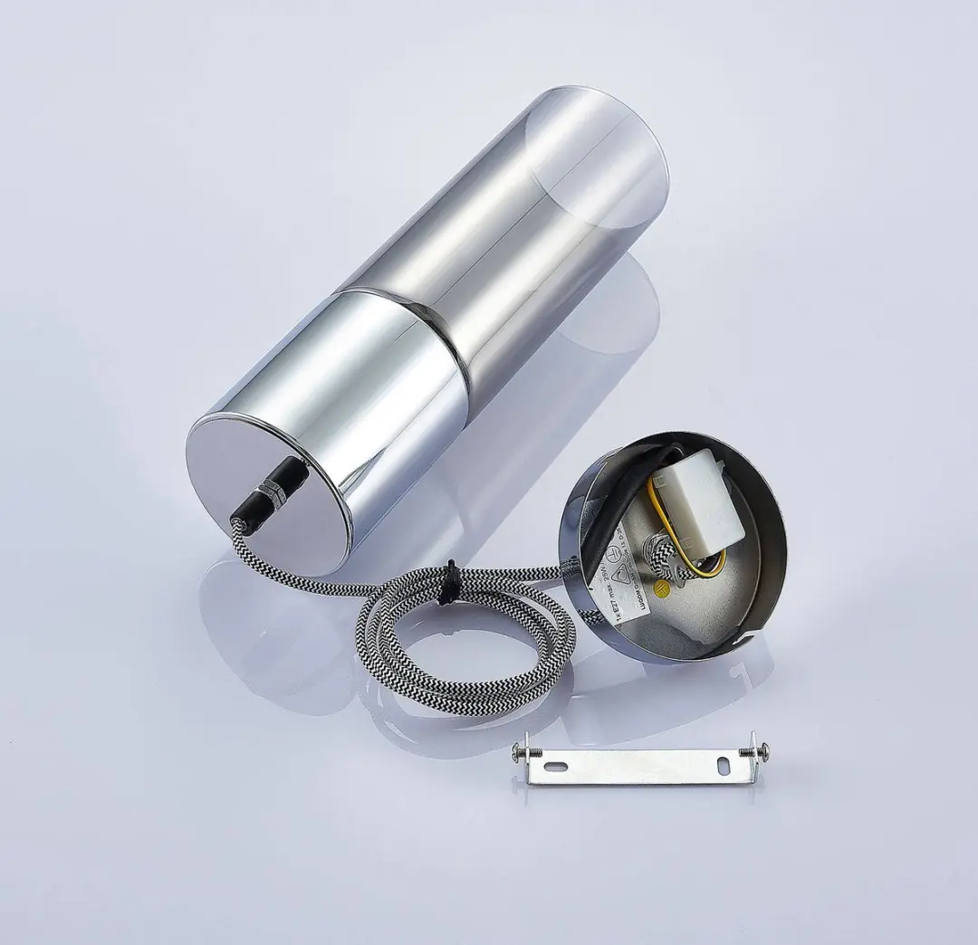 Lindby Hanglamp Glas Metaal 1 Licht E27 Rookgrijs Chroom