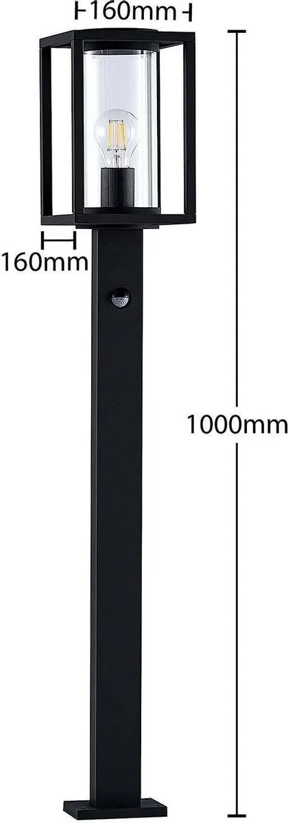 Lucande Padverlichting Zuillamp Aluminium Glas 100cm E27 Antraciet