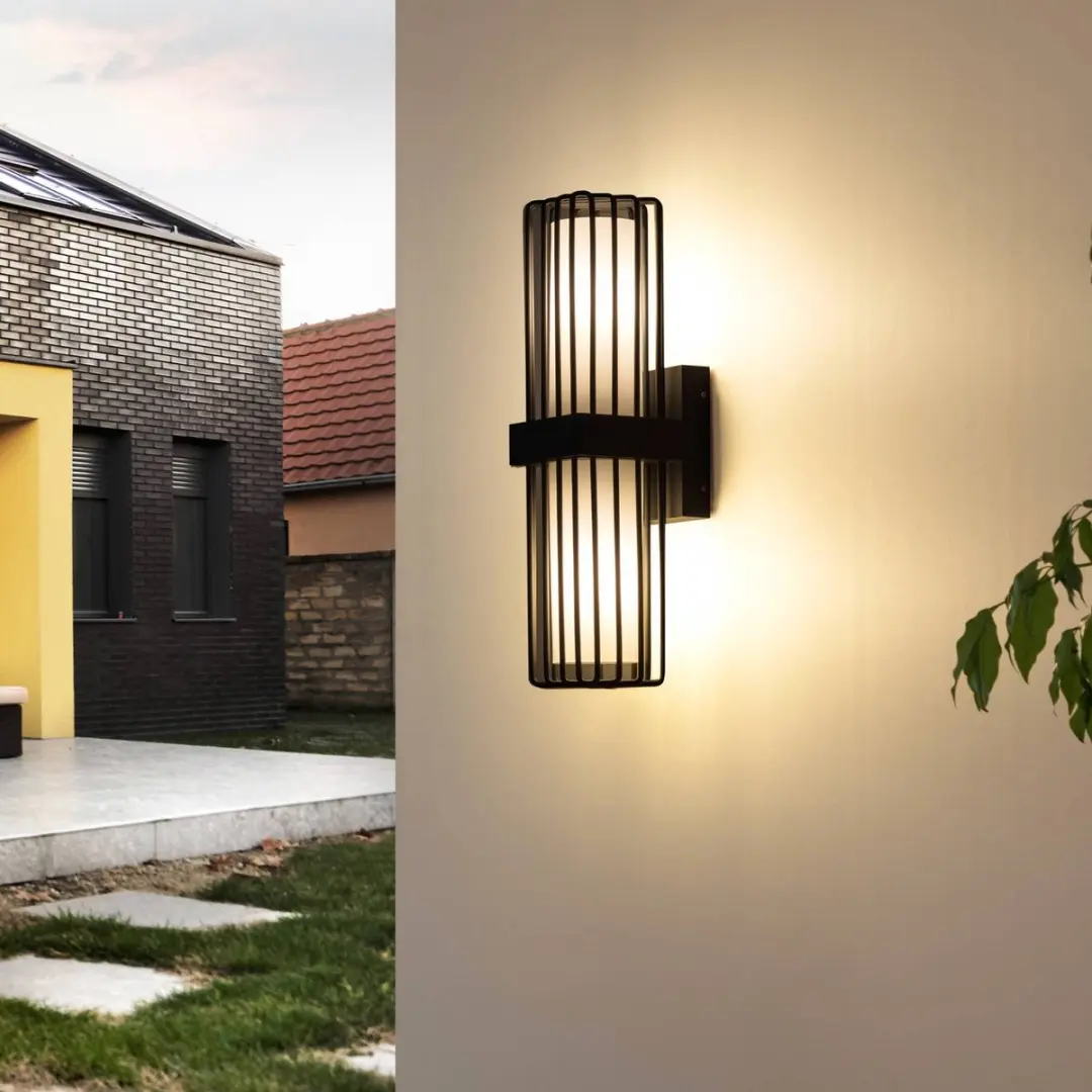 Lucande Wandlamp Buiten 2-Lichts E27 Antraciet