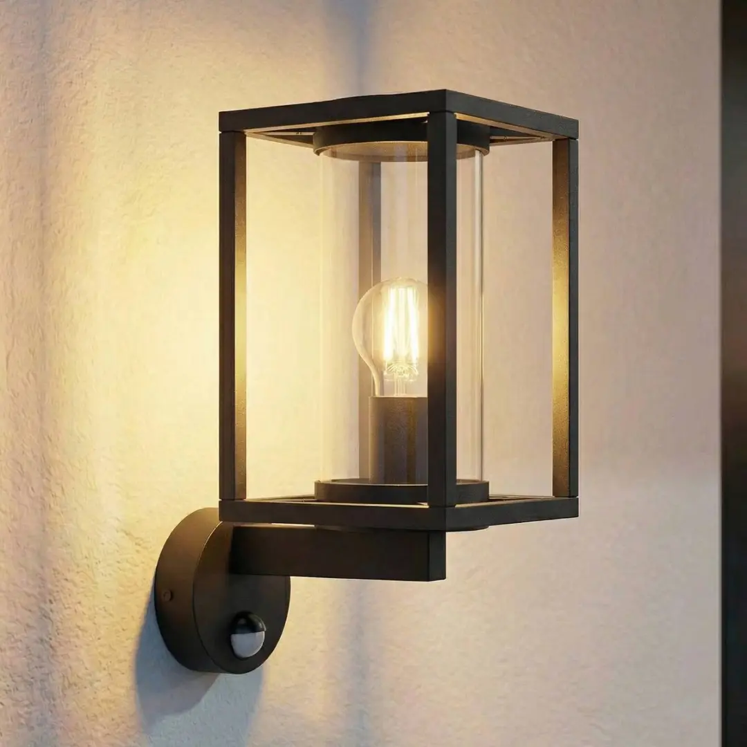 Lucande Wandlamp Aluminium Glas 1 Licht E27 Antraciet