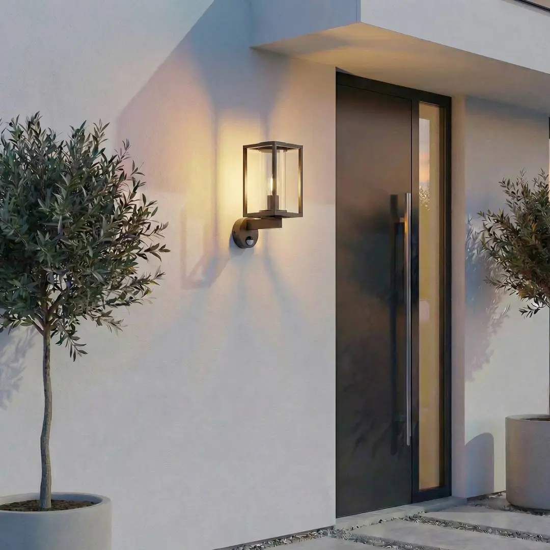 Lucande Wandlamp Aluminium Glas 1 Licht E27 Antraciet