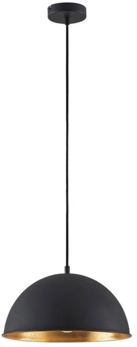 Lindby Hanglamp Metaal 1 Licht E27 - 30cm - Zwart/Goud
