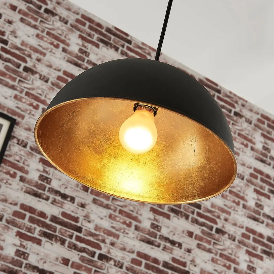 Lindby Hanglamp Metaal 1 Licht E27 - 30cm - Zwart/Goud