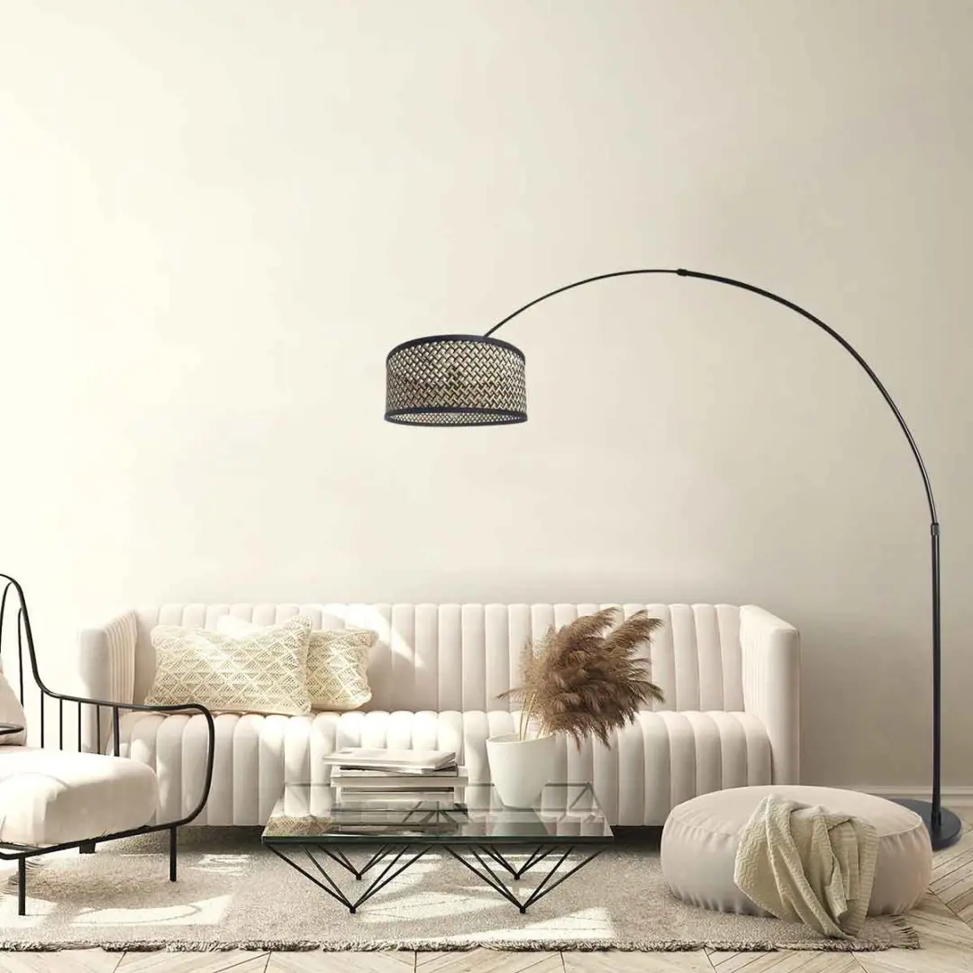 Steinhauer Sparkled Light 3788ZW Vloerlamp - Zwart - 40W - 230cm