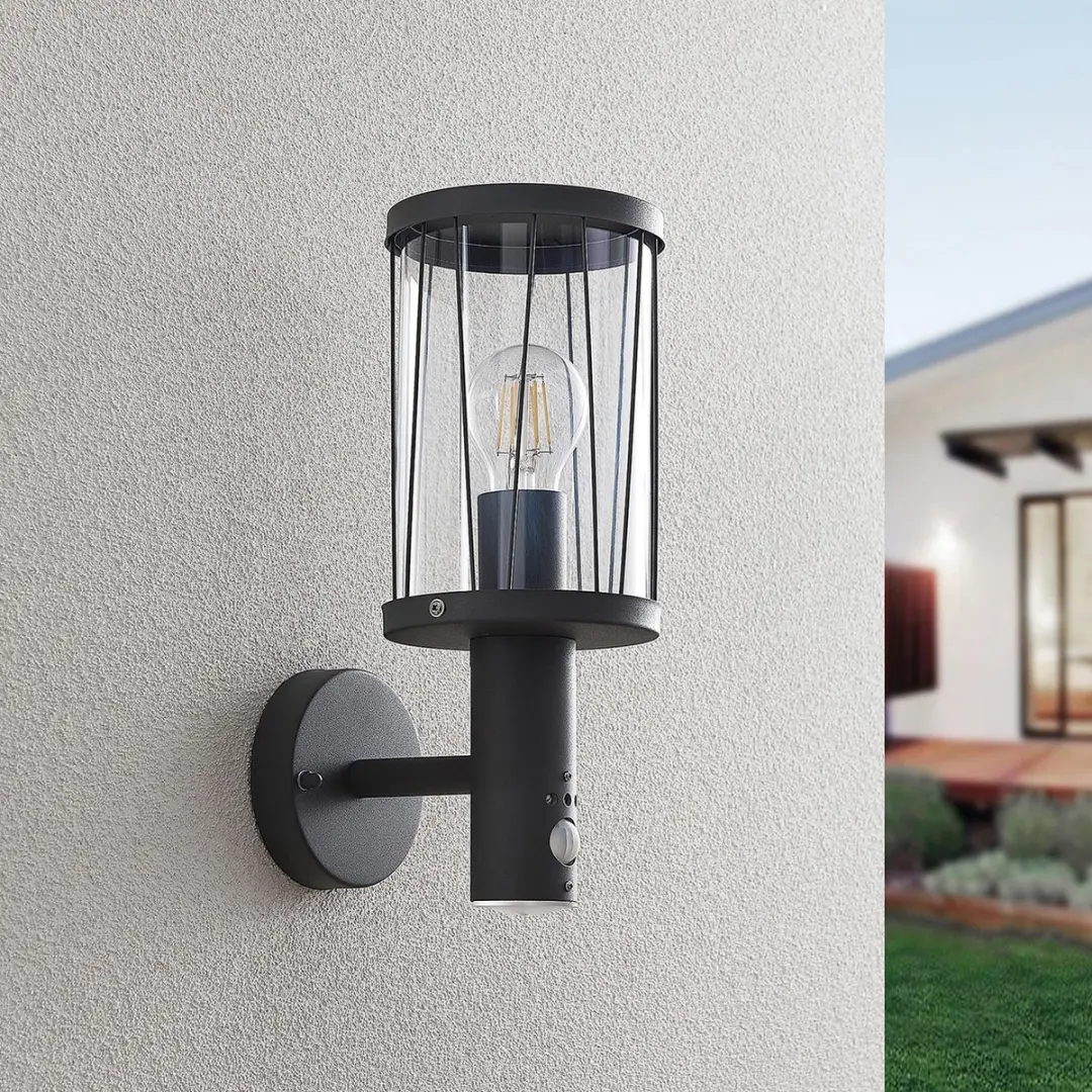 Lindby Wandlamp Buiten 1 Licht E27 - 33,6cm - Antraciet