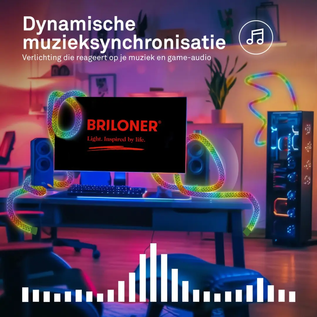 Briloner LED Strip 5m RGBW - Wit - Met Afstandsbediening