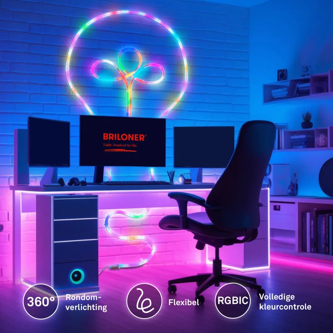 Briloner LED Strip 5m RGBW - Wit - Met Afstandsbediening