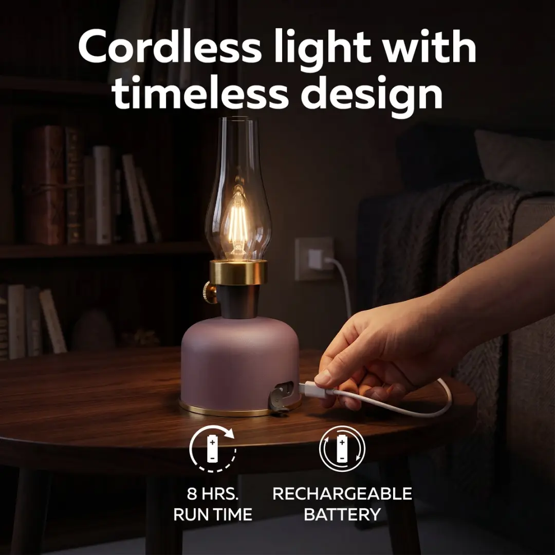 Calex Lavinio Oplaadbare LED Tafellamp - Warm Wit 3W - Rose