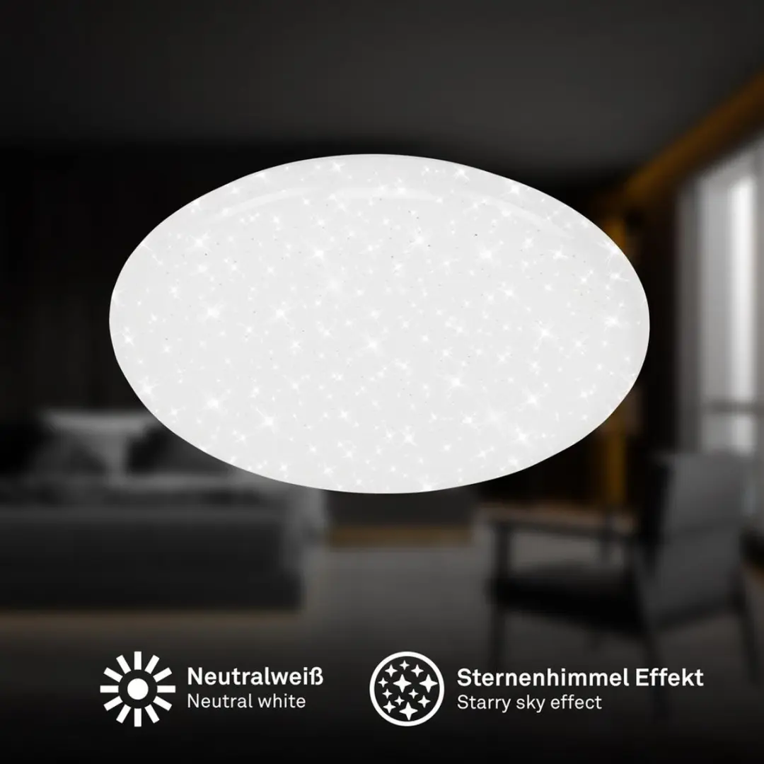 Briloner Git LED Plafondlamp Sterrenhemel 4.000K - Ø28cm Wit