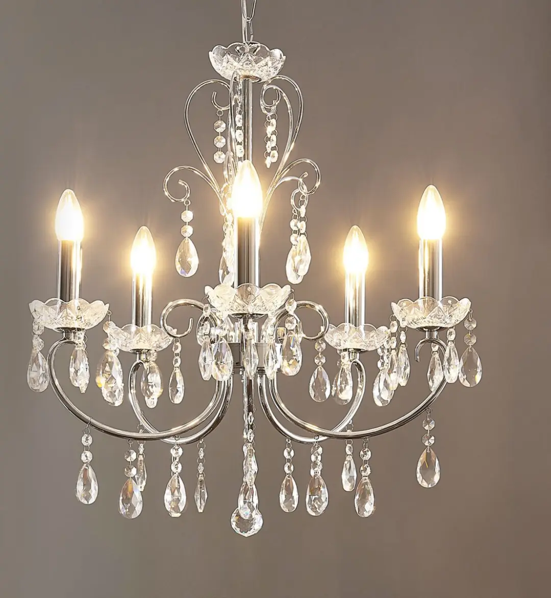 Lucande Kroonluchter 5-Lichts Metaal K9 Kristal 60cm