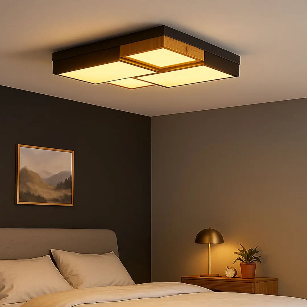 Globo LED Plafondlamp Houtlook 50W 3000lm - Grijs