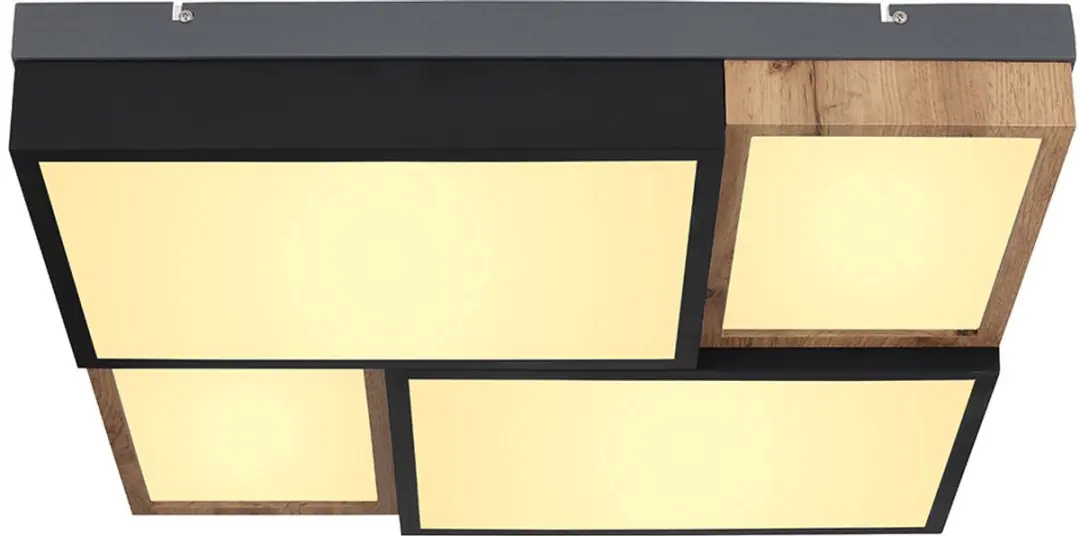 Globo LED Plafondlamp Houtlook 50W 3000lm - Grijs
