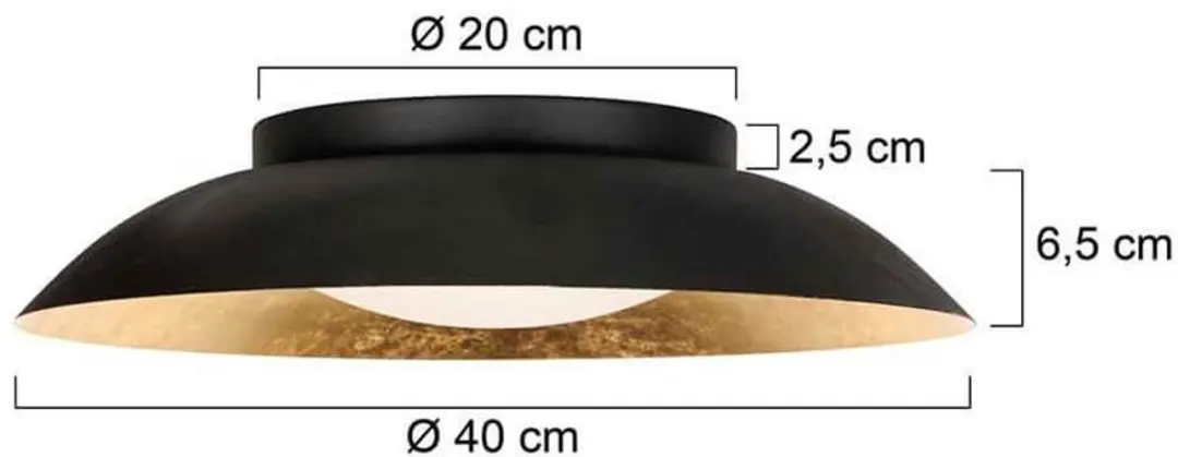 Steinhauer Plafonnière Brotke 4127ZW - 12W - Ø40cm - Goud/Zwart - afbeelding 6 van 6