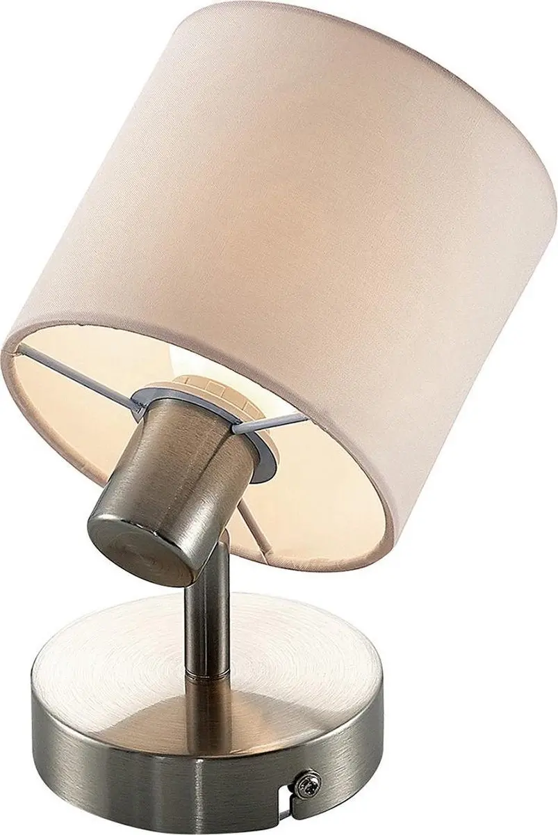 Lindby Wandlamp 1 Licht E14 Mat Nikkel/Wit