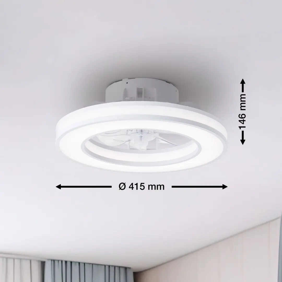 Brilliant Mondello Plafondventilator 41,5cm - LED 26W - RGBW - Wit - afbeelding 6 van 6
