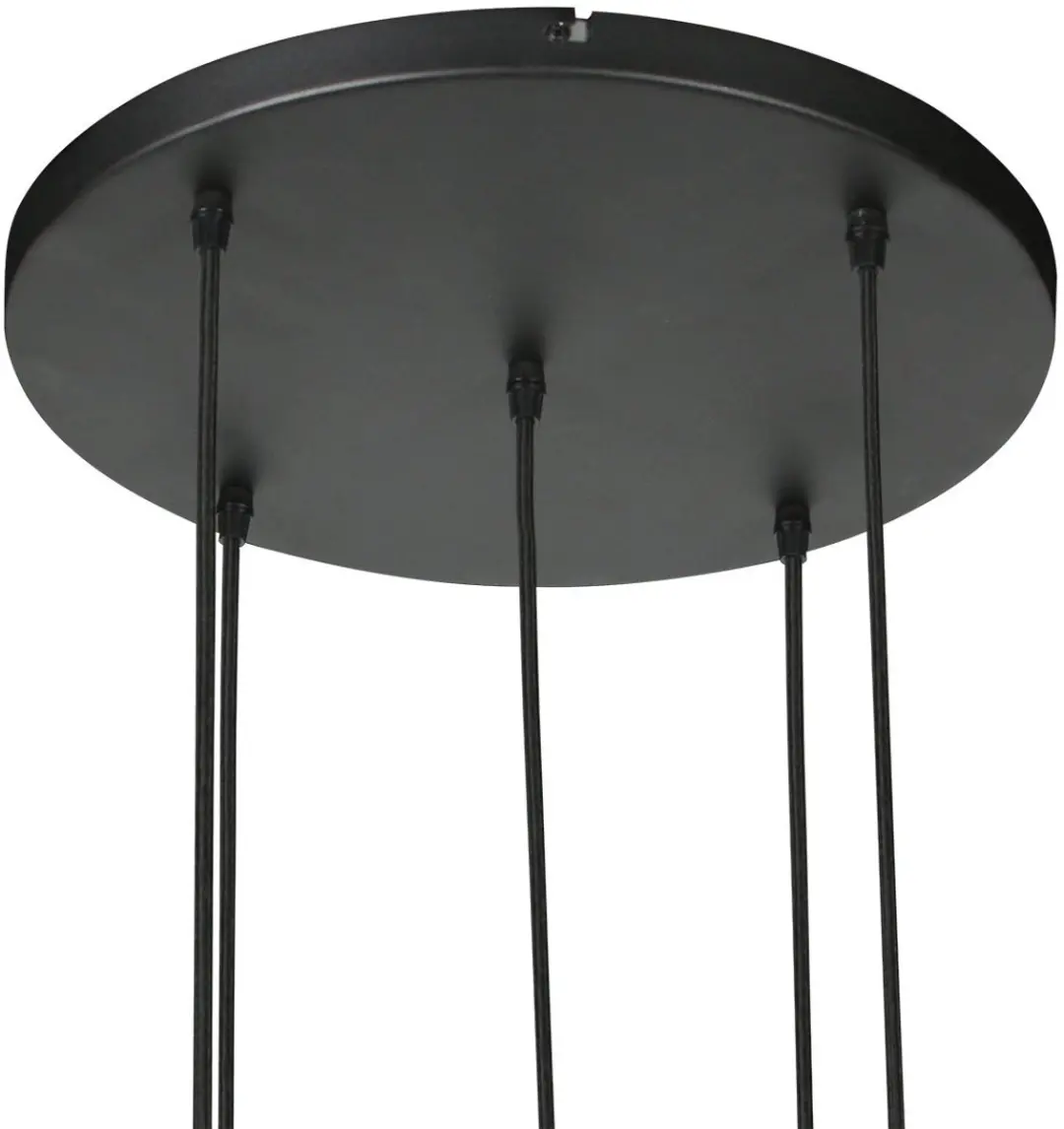 Steinhauer Hanglamp Breeza-Beache 4522ZW - 5 Lichtpunten - Zwart/Bamboe