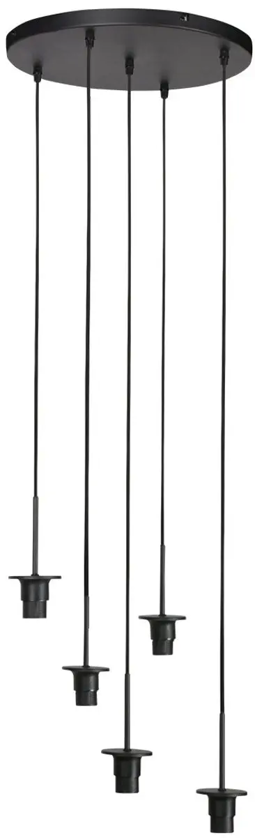 Steinhauer Hanglamp Breeza-Beache 4522ZW - 5 Lichtpunten - Zwart/Bamboe
