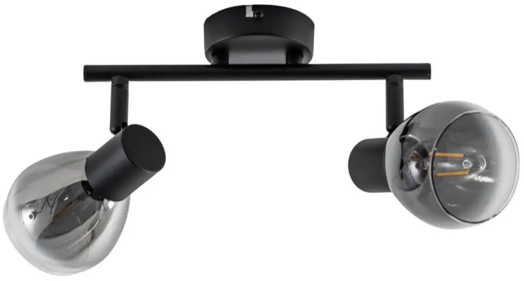 Lindby Plafondlamp 2 Lichtpunten E14 Rookgrijs Mat Zwart
