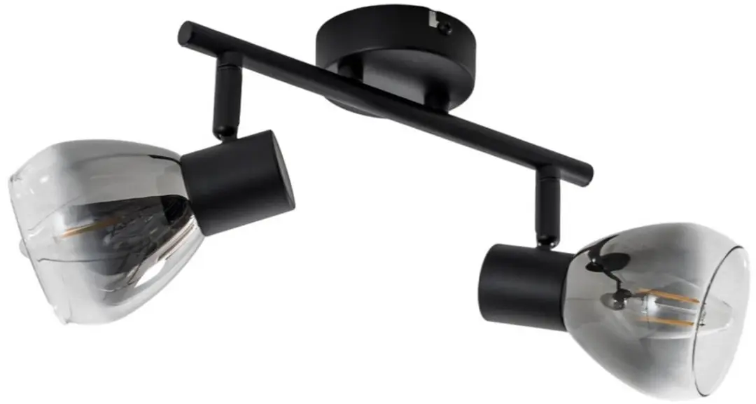 Lindby Plafondlamp 2 Lichtpunten E14 Rookgrijs Mat Zwart