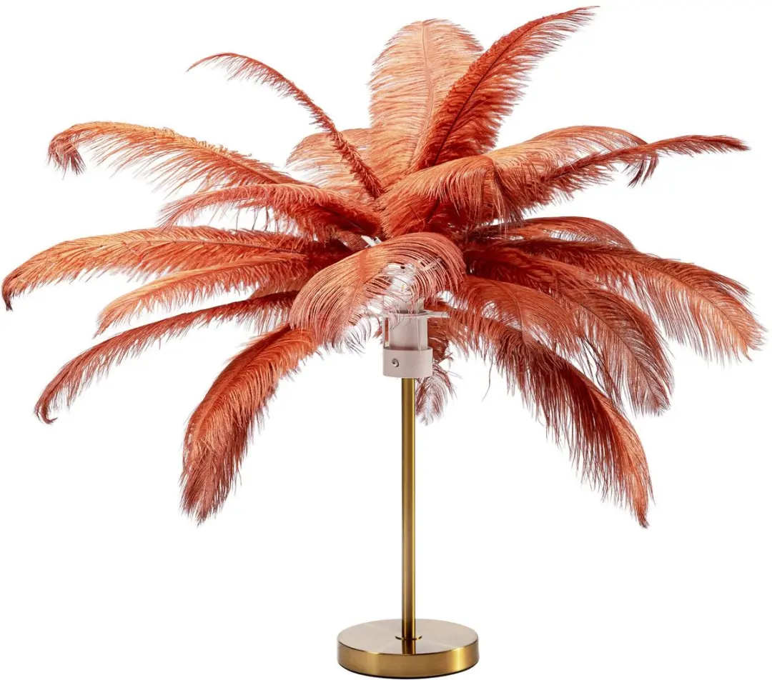 Kare Feather Palm Tafellamp - 35W - Rood