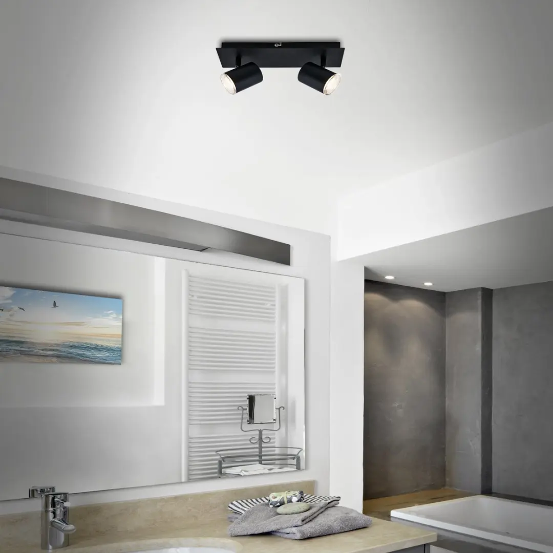 Briloner BANYO LED Spotlight IP44 2x GU10 - Zwart
