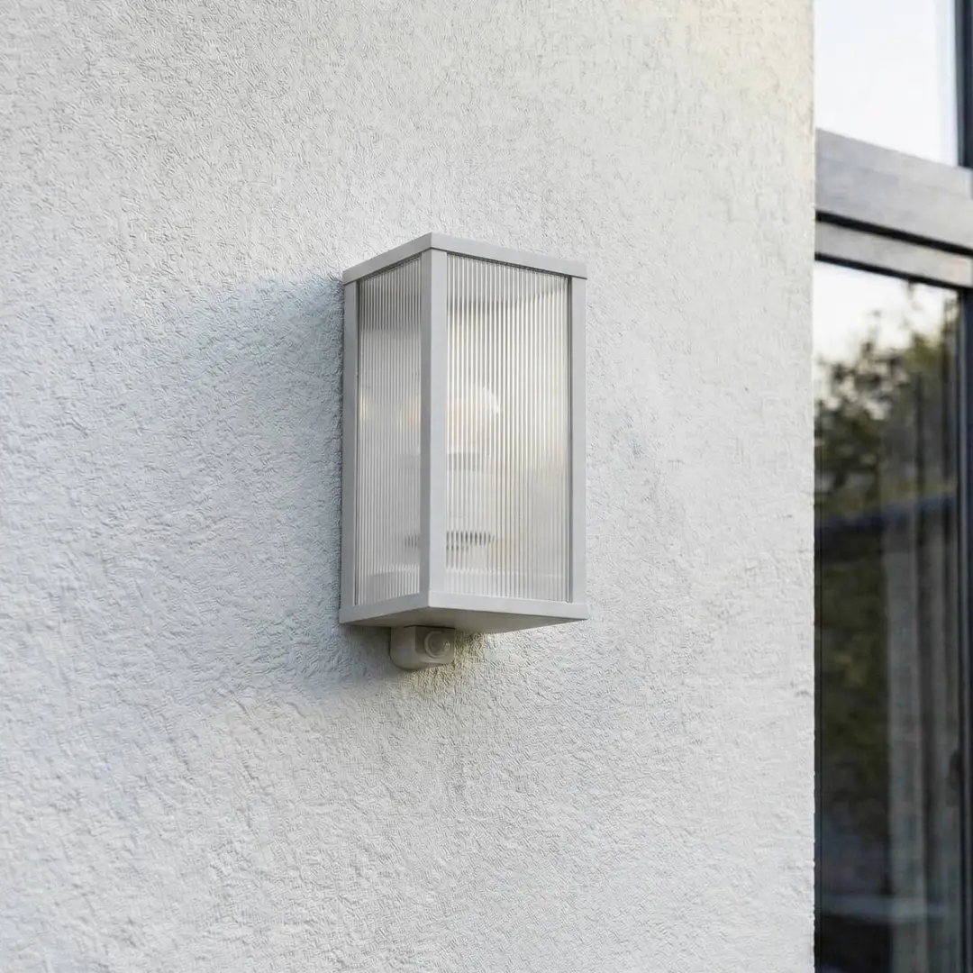 Lindby Wandlamp Buiten 1 Licht E27 - Grijs/Transparant