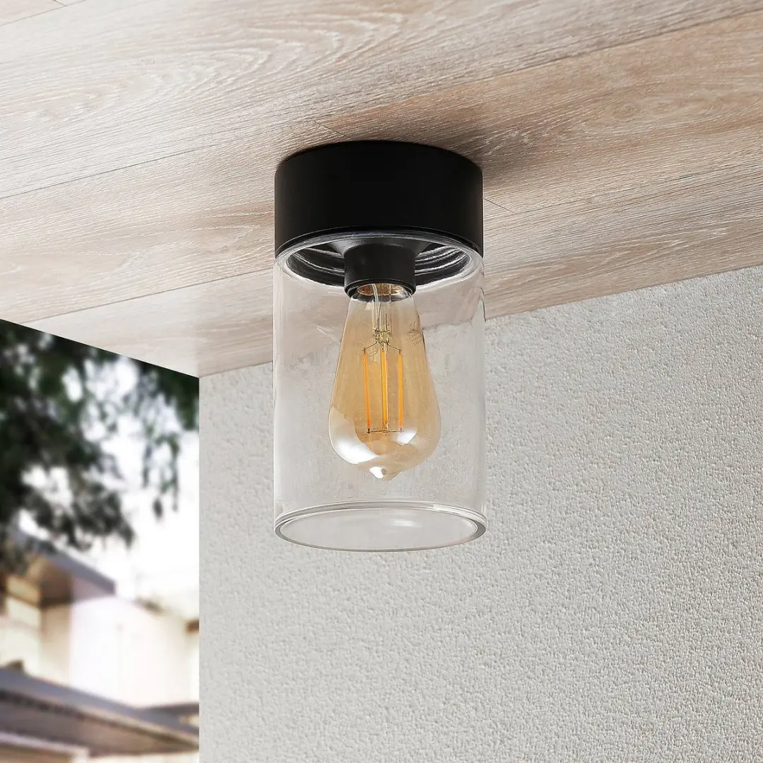 ARCCHIO Plafondlamp 1 Licht Aluminium Glas 20,5cm Zwart