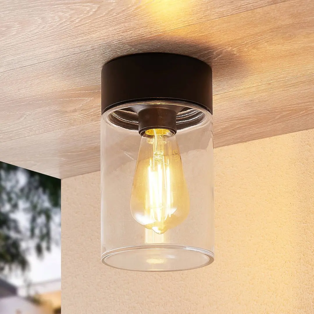 ARCCHIO Plafondlamp 1 Licht Aluminium Glas 20,5cm Zwart