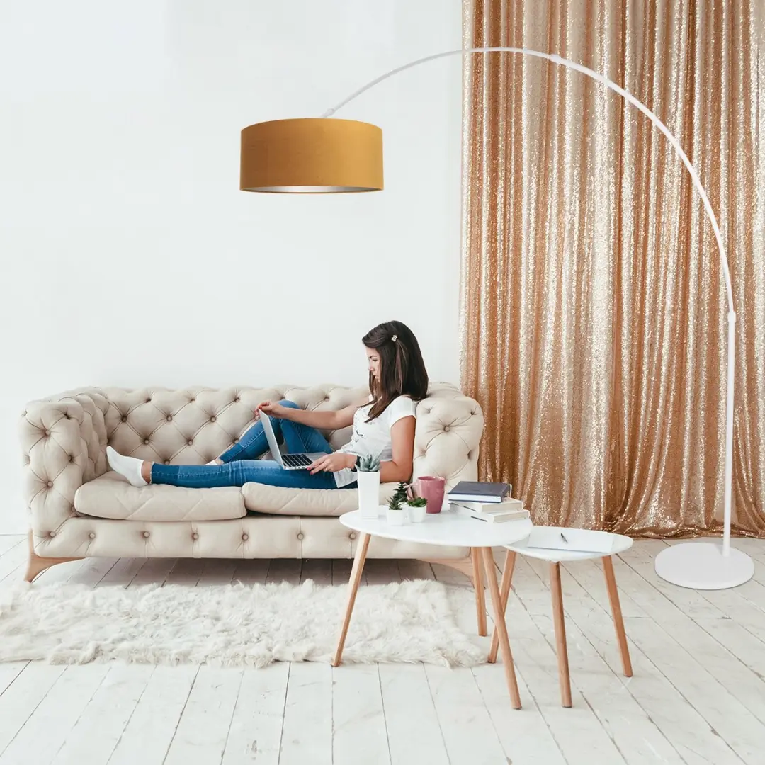 Steinhauer Sparkled Light 7173W Vloerlamp - Goud - 40W - 230cm