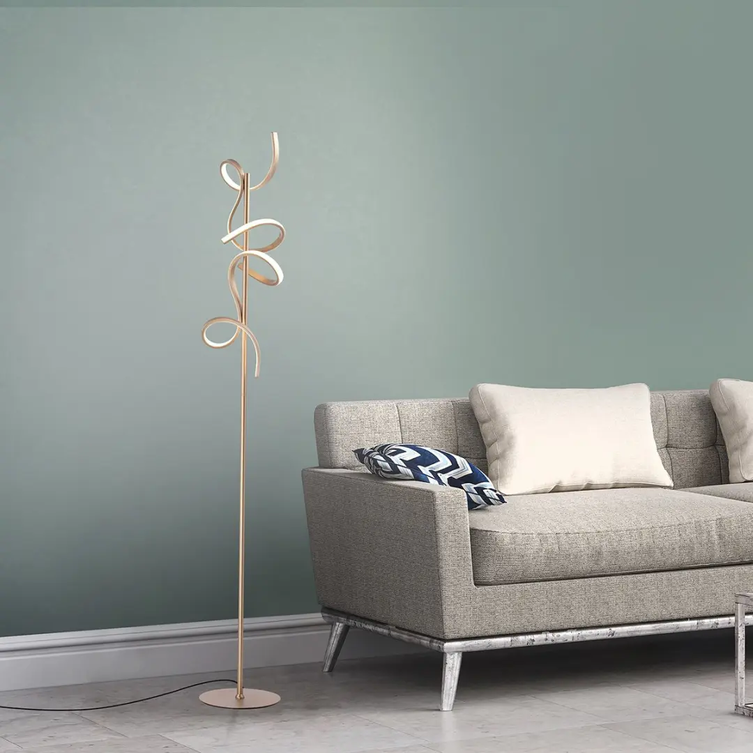 Just Light Curls Vloerlamp Mat Goud 22W