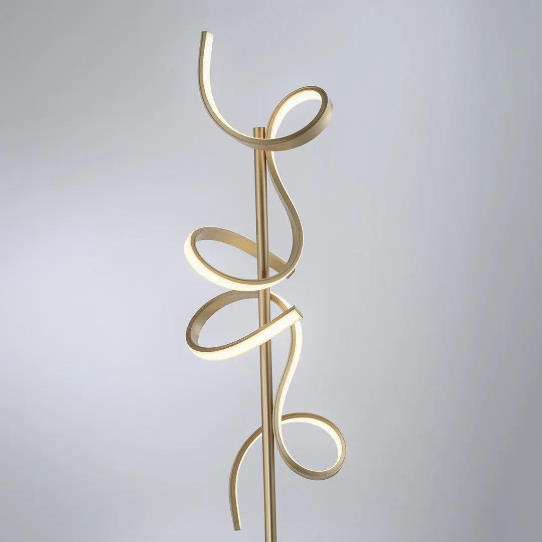 Just Light Curls Vloerlamp Mat Goud 22W - 2 Lichtpunten