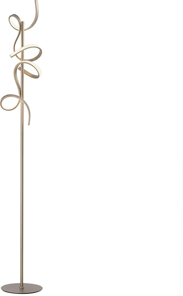 Just Light Curls Vloerlamp Mat Goud 22W - 2 Lichtpunten