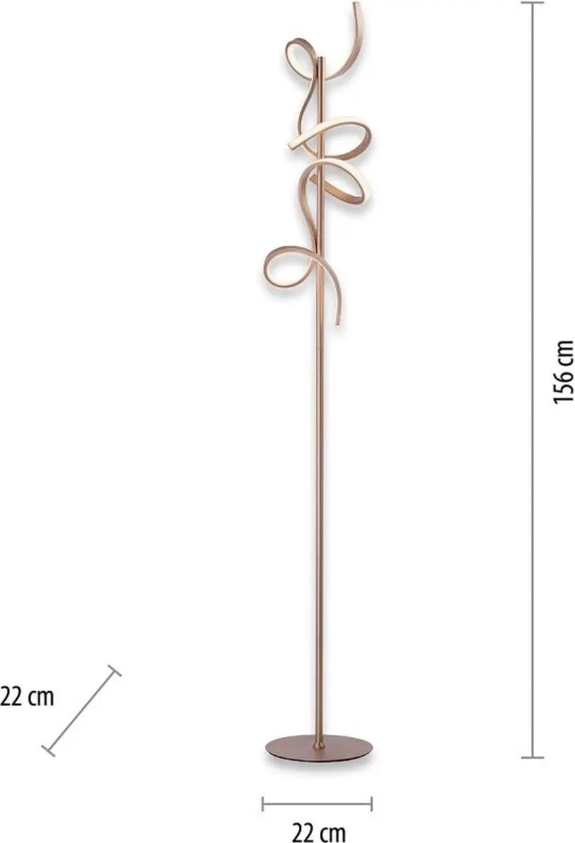 Just Light Curls Vloerlamp Mat Goud 22W - 2 Lichtpunten
