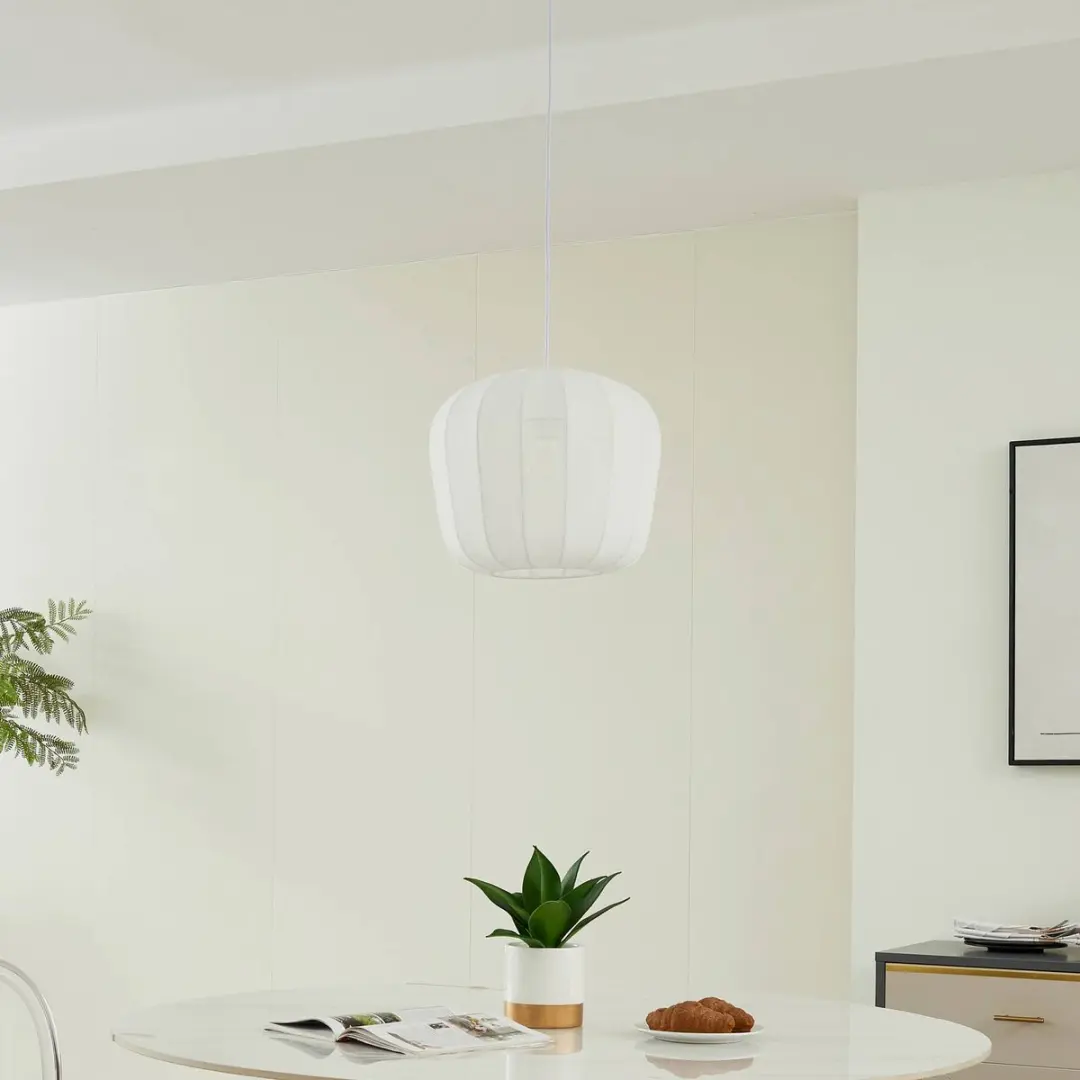 Lindby Hanglamp 1 Licht E27 - Wit - Ø35cm