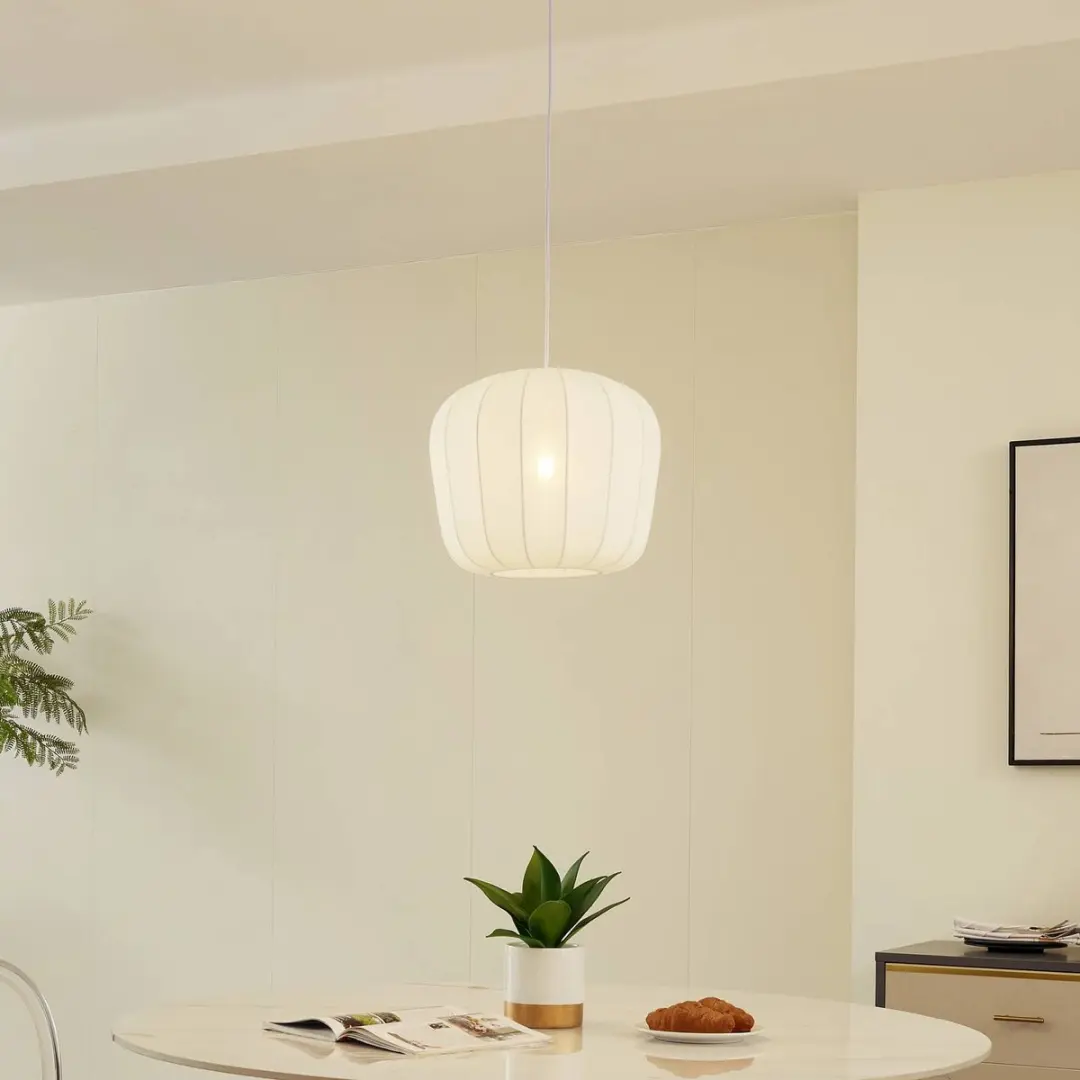 Lindby Hanglamp 1 Licht E27 - Wit - Ø35cm