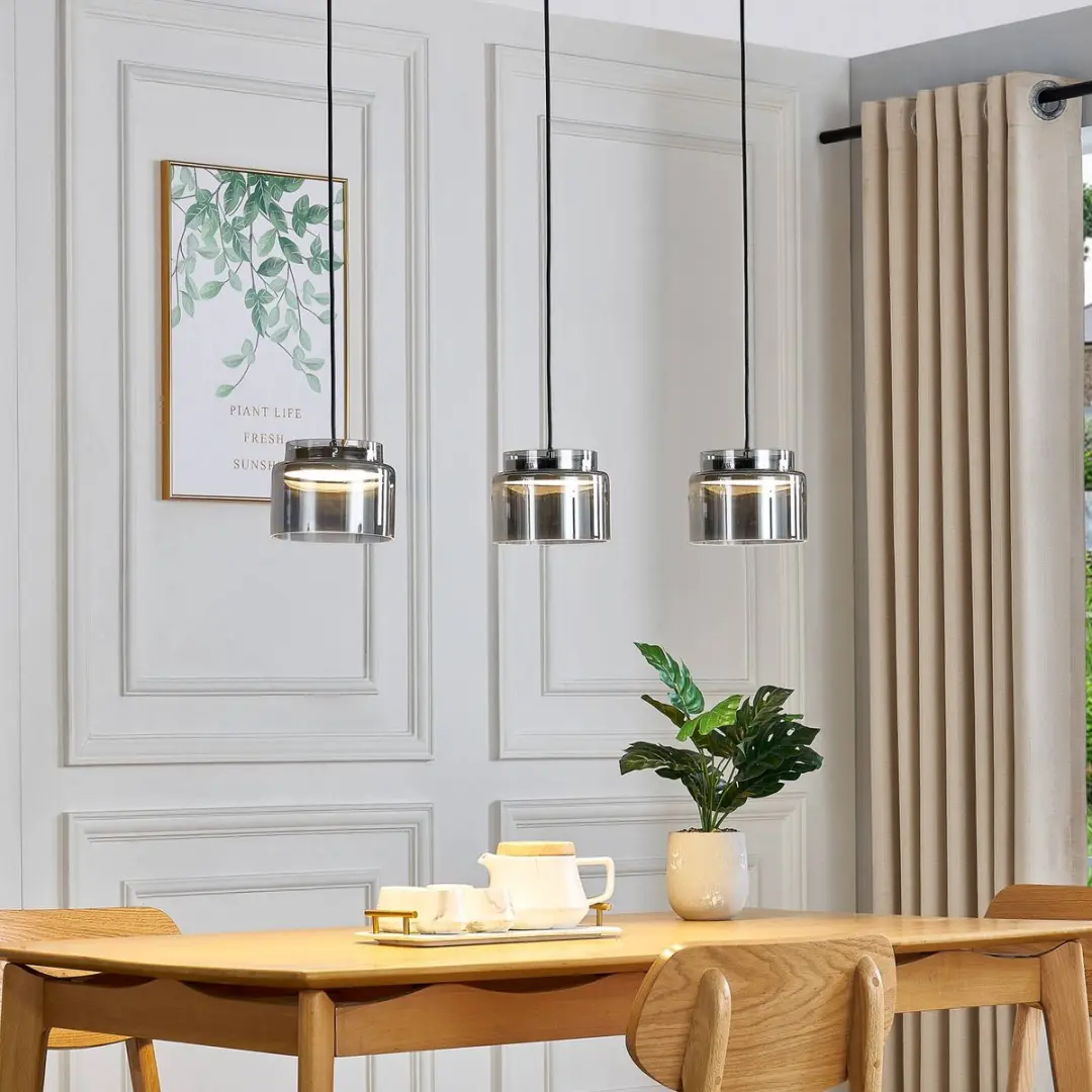Lucande Hanglamp 3 Licht - Rookgrijs/Chroom