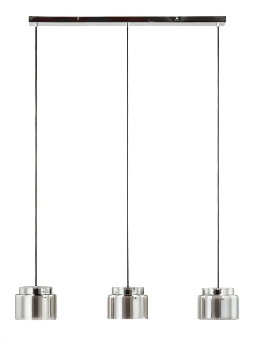 Lucande Hanglamp 3 Licht - Rookgrijs/Chroom